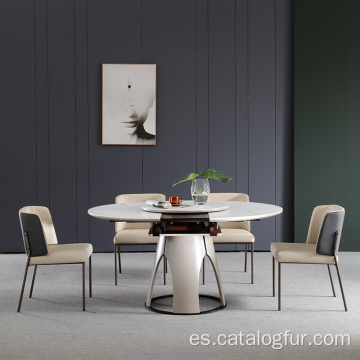 Muebles de cocina nórdicos de lujo, juegos de mesa de comedor modernos de madera MDF y juegos de comedor de 4 6 sillas